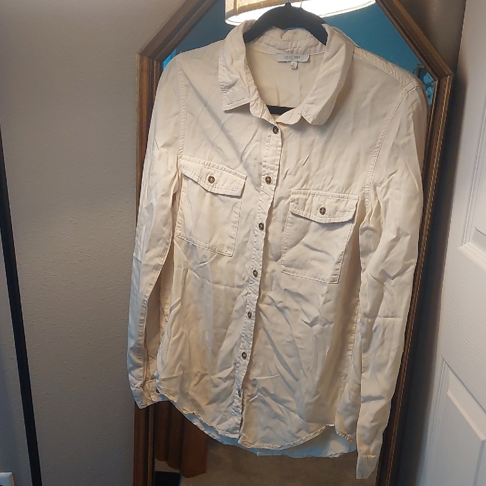 Love Tree Cream Lightweight Utility Jacket